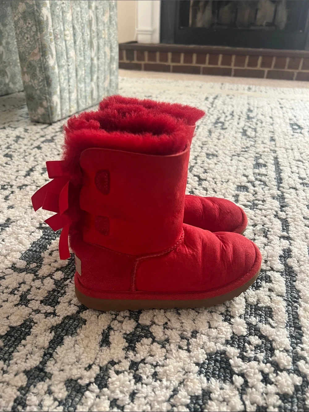 UGG Kids Red Sheepskin Boot